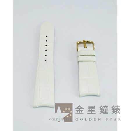 原廠芝柏 鱷魚皮錶帶 白